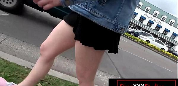  Public Butt Plug Flashing and Fucking Outdoors with First Timer Lila